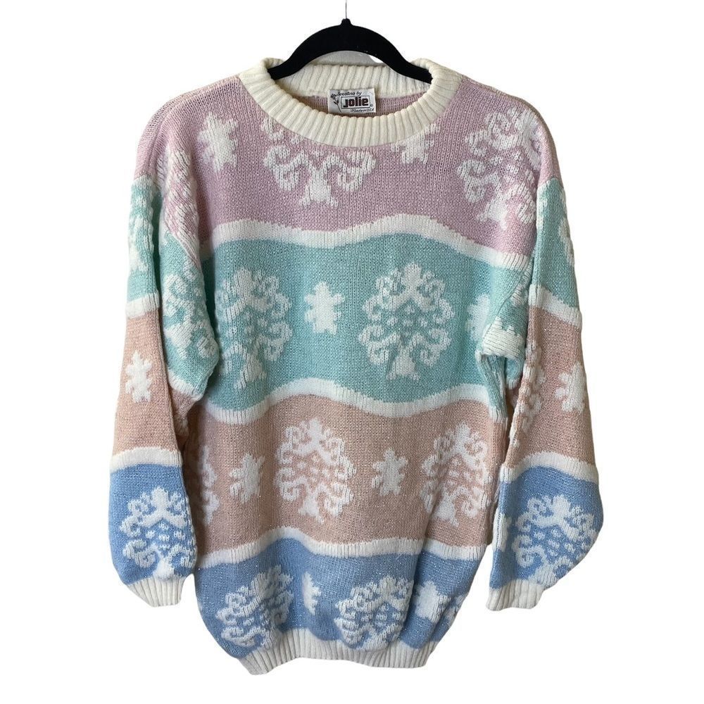 Jolie Pastel Striped Crew Neck Sweater